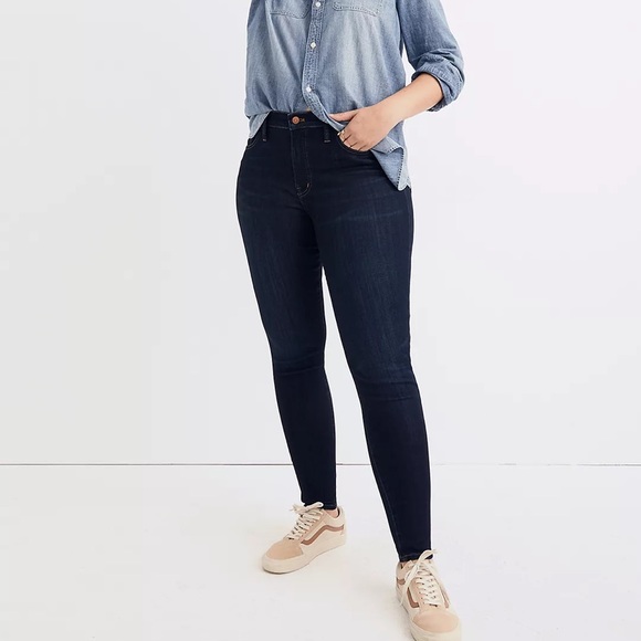 Madewell Women's High Rise Jeans - Dark Blue - Picture 1 of 16